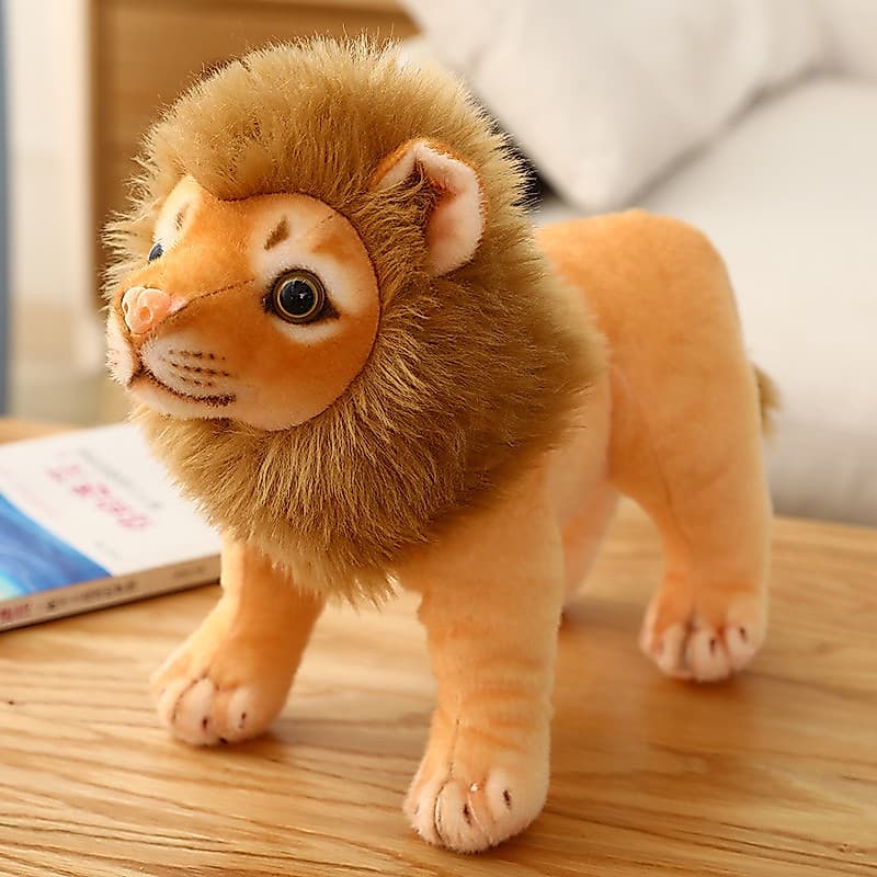 Simulação leão africano pequeno leão Ragdoll brinquedo de pelúcia boneca em pé leão meninos meninas crianças presentes