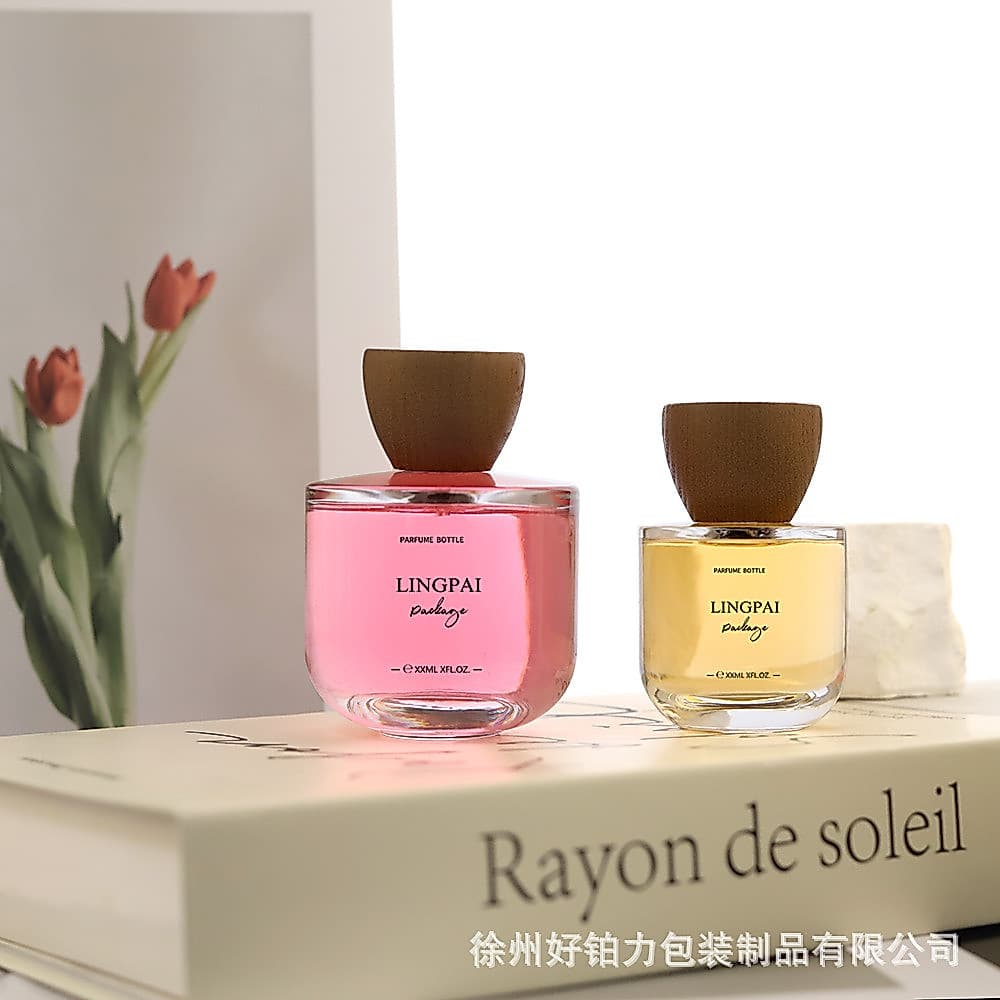 Frasco dispensador de perfume, selado com tampa, frasco pulverizador do tipo pressão, frasco de vidro vazio, pode ser pu