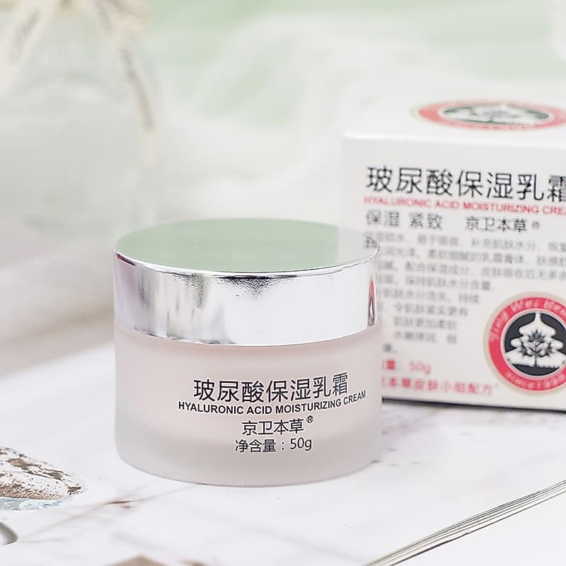 Jingwei Materia Medica ácido hialurônico creme hidratante 50g hidratante creme hidratante rosa óleo essencial iluminando