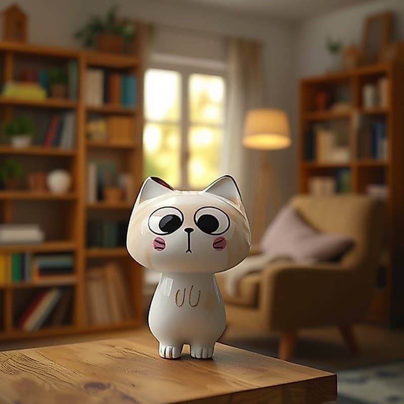 Ornamentos de gato Mini bonito Desktop escritório sala ornamentos cerâmica cura pequenos ornamentos pequenos presentes 8