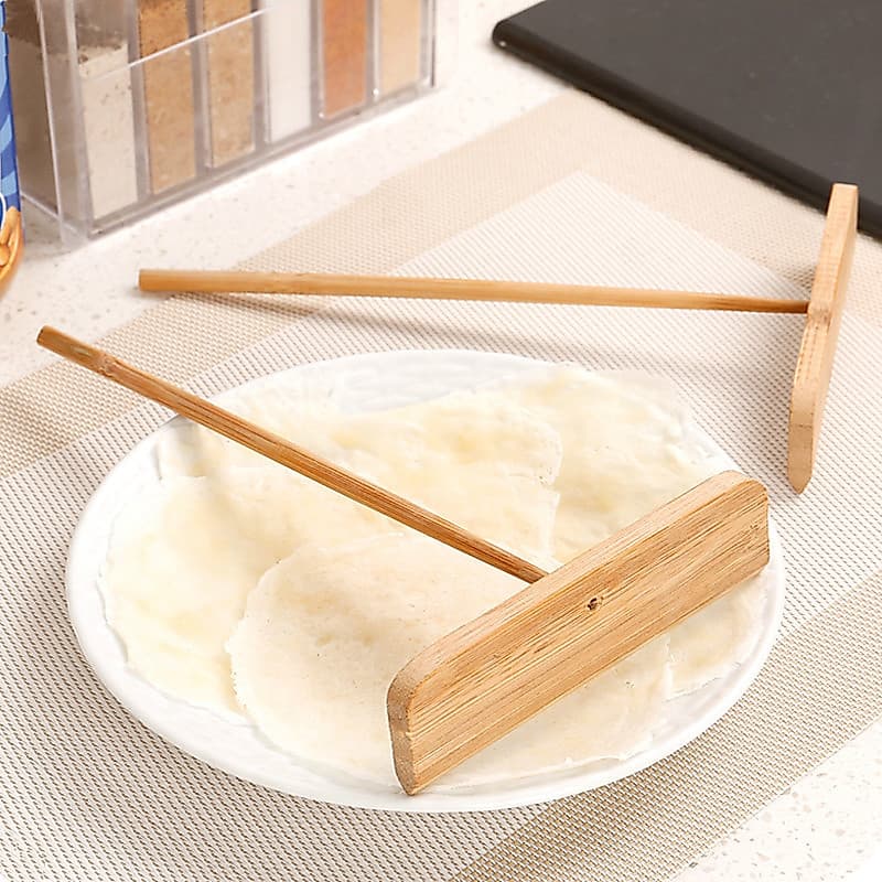 Raspador de panqueca de bambu libélula ferramenta de frutas raspador de ancinho doméstico tenda raspador de bolo ovo bol