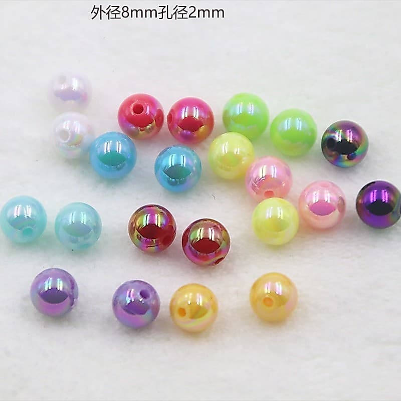 8mm cor sólida AB cor mágica contas redondas contas de doces contas acrílicas contas soltas diy pulseira frisada espaçad