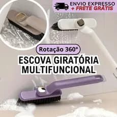 Escova Rotativa Giratória Multifuncional De Limpeza Para Banheiro Cozinha Piso Cerdas Rigidas 2 em 1