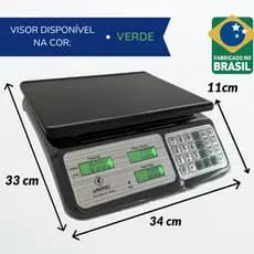 Balança Digital  Doméstica 30 KG para Conferência Interna de Peso Recarregável