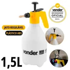 Pulverizador Manual 1,5 Litros Vonder Com Compressão Prévia Borrifador Jato Regulável