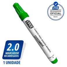 Marcador Caneta Verde Recarregável Para Quadro Branco Lousa Pincel Lyke Escolar Original