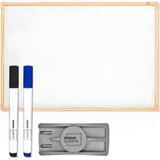 Quadro Branco 120x90cm Lousa Branca Grande Moldura Madeira Escolar Recado Anotação Com 2 Caneta e Apagador