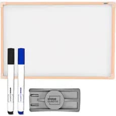 Quadro Branco Moldura Madeira 120x90 Lousa Branca Escolar Anotação Com 2 Canetas + Apagador