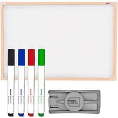 Quadro Branco 120x90cm Lousa Branca Moldura Madeira Anotação Recado Com 4 Canetas + Apagador