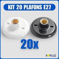 Kit 20 Luminárias Plafonier Plafon Redondo Lâmpada Teto Bivolt E27 100w Soquete Bocal 110v 220v
