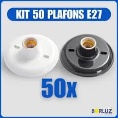 Kit 50 Luminárias Plafonier Plafon Redondo Lâmpada Teto Bivolt E27 110v 220v Soquete Bocal