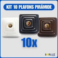 Kit 10 Luminárias Plafonier Plafon Quadrado Lâmpada Teto Bivolt E27 Soquete Bocal 100w