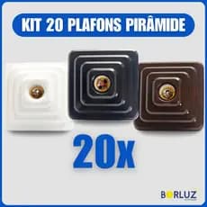 Kit 20 Luminárias Plafonier Plafon Quadrado Lâmpada Teto Bivolt E27 Soquete Bocal 100w