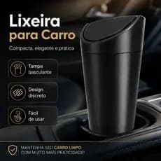 Lixeira Para Carro Porta Copos Compacta Automotiva Organizador Veicular