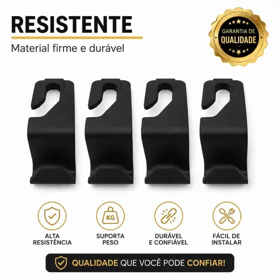 Gancho Porta Sacolas para Banco de Carro Suporte Encosto Cabeça Universal