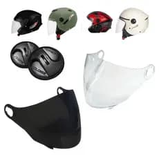 Viseira+Reparo botao capacete aberto new liberty 3 pro tork preta fume cristal