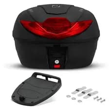 Bau para moto organizador bauleto universal baú Pro Tork 35 Litros Vermelho Fume