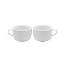 Kit 2 Canecas Jumbo 450ml Porcelana Sopa Caldo Miojo Mingau Chocolate Quente Yakesoba