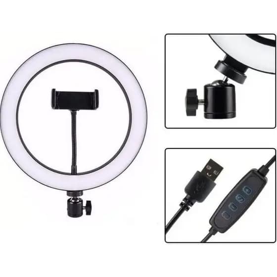 Luz Para Maquiagem Ring 6 Kit Ring Light 10/6 Polegadas+ Mimo Polvo Humor Feliz/Triste Novidade!!
