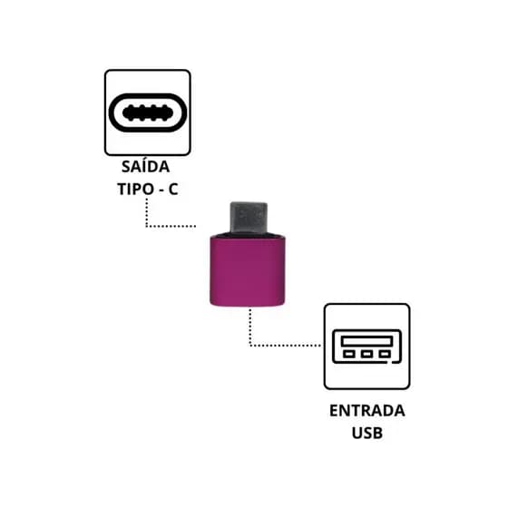 Adaptador Entrada Usb Saida Tipo C
