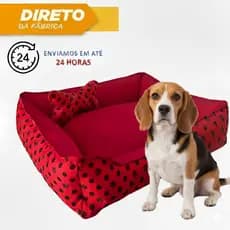 Caminha Pet Beagle Rosa Azul Preto Cama Lavável Cachorro Médio Porte Confortável Almofadado