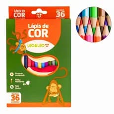 Lapis de Cor Caixa Com 36 Cores Sextavado Leo & Leo Escolha Sua Quantidade