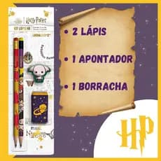 Kit Harry Potter 2 Lapis HB + Apontador + Borracha Leo & Leo