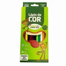Caixa De Lapis De Cor 24 Cores Resina Sextavado Ecologico Leo & Leo