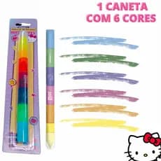 Canetinha Hidrocor De Encaixe 6 Cores Hello Kitty Leo & Leo