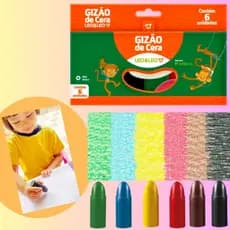 Gizao De Cera Meu Primeiro Giz De Cera Big Jumbo 6 Cores Leo & Leo