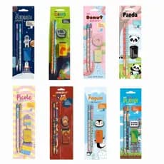 Kit Lapis De Escrever Hb 2 Lapis + Apontador + Borracha Leo & Leo