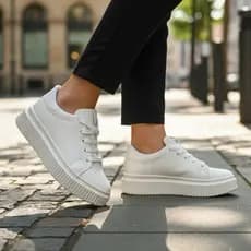 Tênis Branco Feminino sapatênis Sola Alta Original Sapatênis Casual