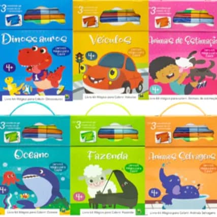 Kit 10 Livros Mágicos para Colorir Infantil Todo Livro