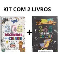 Kit 2 Livros 365 Desenhos Para Colorir Infantil 730 Desenhos Educativo Criança