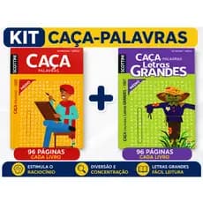 Kit 2 Livros Caça - Palavras Letras Grandes Médio 96 Páginas Cada Passatempo