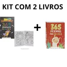Kit 2 Livros 365 Desenhos Para Colorir Infantil 730 Desenhos Educativo Criança