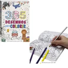 Livro de Colorir 365 Desenhos Capa Preta + Capa Branca Brasileitura -Livro Todo Dia Kit Com 2 Livros