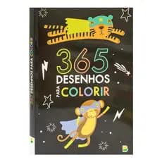 Livro 365 Desenhos para Colorir Capa Preta , Capa Mole