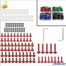 YUNHI 158pcs Parafusos De Carenagem Alumínio Para Pregos De Acionamento Kit De Porcas De Motocicleta