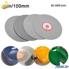 YUNHI 1 Unidade De Rebolos , Disco De Moagem De Diamante Revestido De 4 Polegadas E 100 Mm , 80-3000Grit