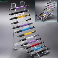 Expositor NIDOSE Stand Papelaria Esferográfica Organizador De Caneta Armazenamento Transparente Rack De Maquiagem