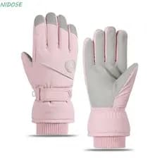Luvas De Pelúcia Femininas NIDOSE , Esqui Impermeáveis Para Snowboard Com Tela Sensível Ao Toque Neve Quentes De Inverno