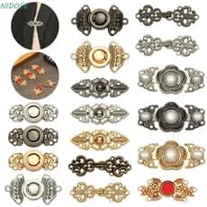NIDOSE 6Pcs Botões De Metal Decoração De Bricolagem Lenço De Pescoço Fivela Cheongsam