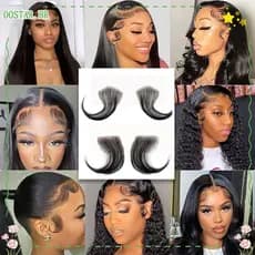 OOSTAR Adesivos Para Borda De Linha Capilar Reutilizáveis 2pcs Perucas Falsas De Cabelo Com Listras Naturais