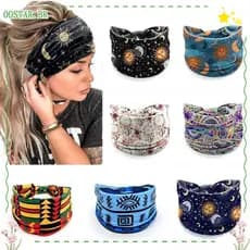 OOSTAR Tiaras Largas , Turbante Elástico Com Nó Vintage , Aba Larga Estampa De Flores , Lenço De Cabelo Boho Para Menina
