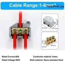 Bloco Terminal Rápido TOPTOOL , Divisor De Alta Potência De Latão Condutor , Conector De Fiação Elétrico