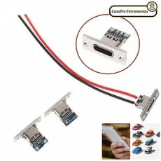 SUNSHINY USB Jack , Conector Fêmea Tipo C 2P , Linha De Tira De Soquete De Junta De Solda