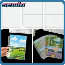 SEMIN 10 Unidades De Folhas De Pasta De Cartão Fotográfico Kpop , PP Com Vários Bolsos A5 Faça Você Mesmo