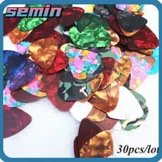 SEMIN 30 Peças 0.46 Mm 0.71 0.96 Palhetas Elétricas Moda Profissional Colorido Celulóide
