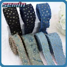 SEMIN Fita Estrela Dourada De 1 Jarda , 38MM , De Largura , De Pano Jeans , Suprimentos De Costura De Roupas